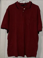Puritan Polo Shirt Mens Large Red Pocket Classic Short Sleeve Casual Cotton