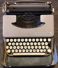 Vintage Sears Roebuck Tower Chieftain Manual Portable Typewriter W/ Metal Case thumbnail