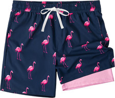 Men'S Swim Trunks  Mesh Lining Quick Dry with Pockets Beach Shorts Hawaiian