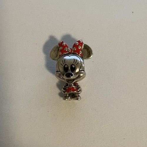 PANDORA DISNEY MINNIE MOUSE BOW DOTTED DRESS & BOW CHARM 925 ALE