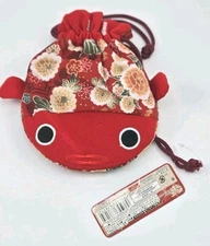 Honbay Cute Japanese Style Goldfish Drawstring Bag Gift Cosmetic Red 