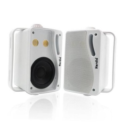 3.5 Inch Passive Outdoor Speakers Wired Waterproof, 200W 3 Way Premium White