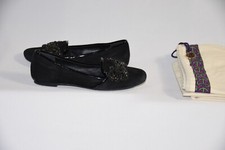 Tory Burch Black Soho Carissa Smoking Slipper Suede Size US 6 M