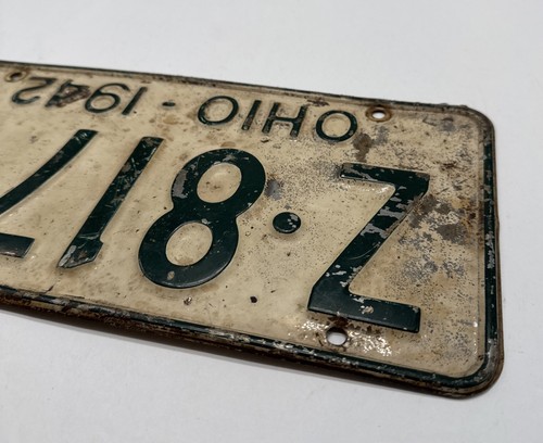 Ohio 1942 License Plate Original Vintage Z 817 H - Picture 22 of 24