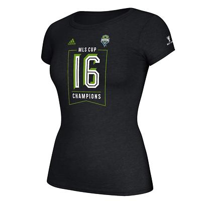 MLS Cup Seattle Sounders FC adidas Women's Cap Sleeve Tee, Dark Gray, Small