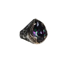 Mystic Topaz Ring, Handmade Silver Ring, Men Silver Ring, Ring for Men