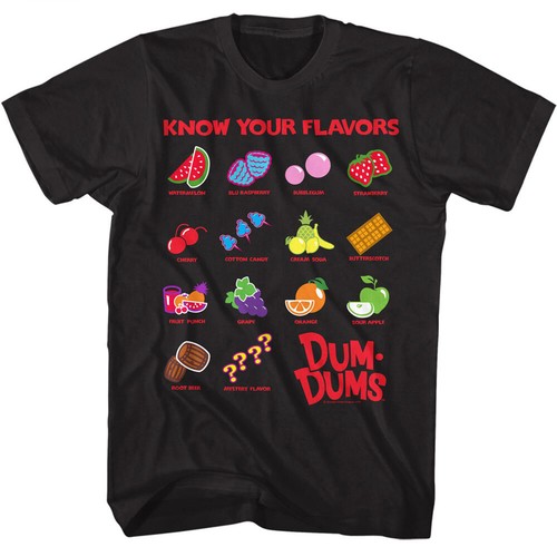Camiseta para hombre Dum Dums Candy Suckers Original Pops Know Your Flavors Chart - Imagen 5 de 5