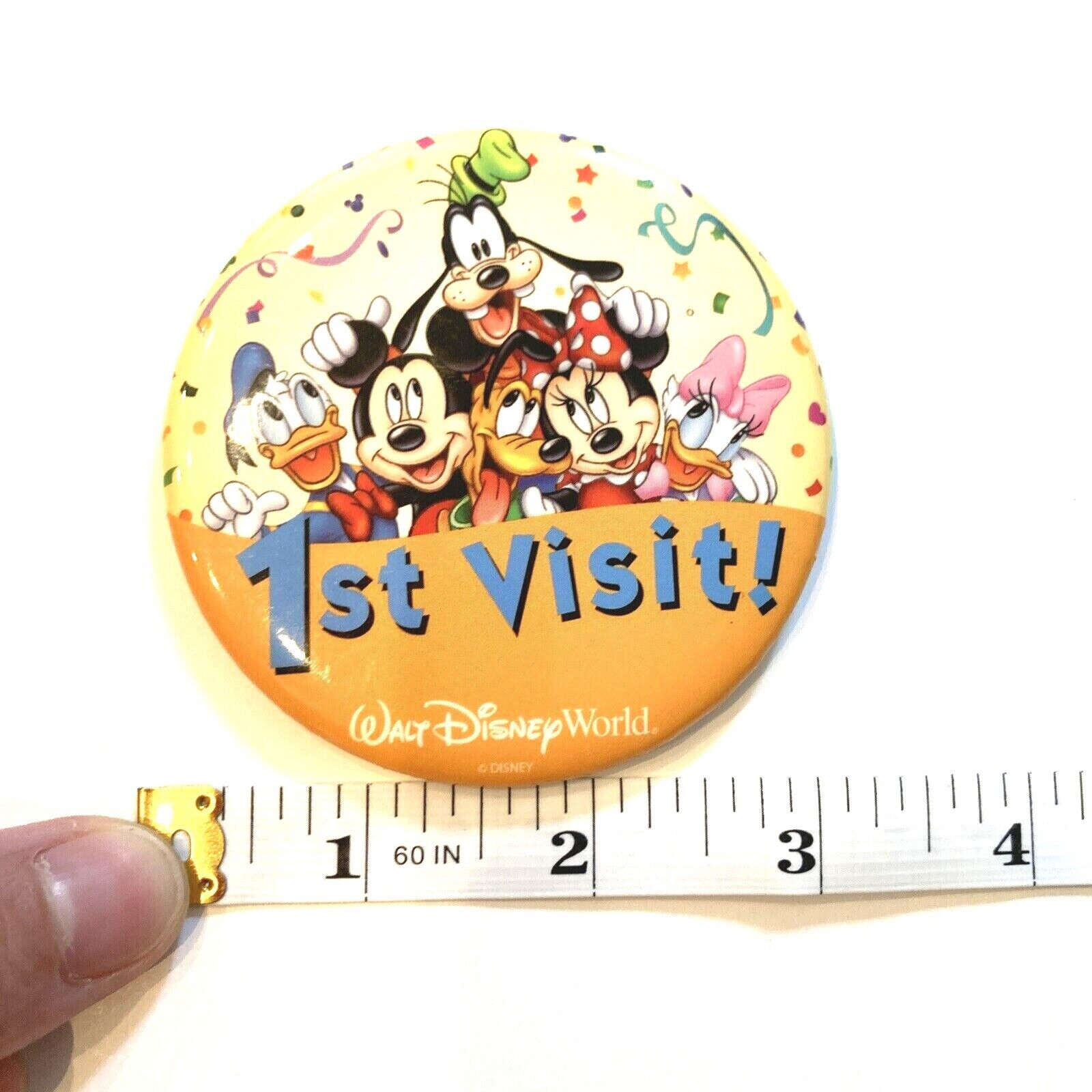 Disneyland Resort My 1st Visit Button Pin WDW Mickey Minni Mouse Donald  Goofy
