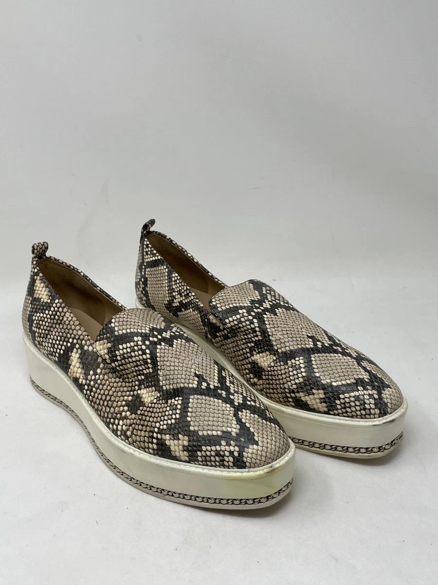 KARL LAGERFELD BREA PLATFORM SLIP ON SNAKE PRINT LEATHER SHOES