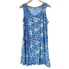 Draper James Ruffle Nightie Blue Shadow Floral Sleeveless Women's Size S M