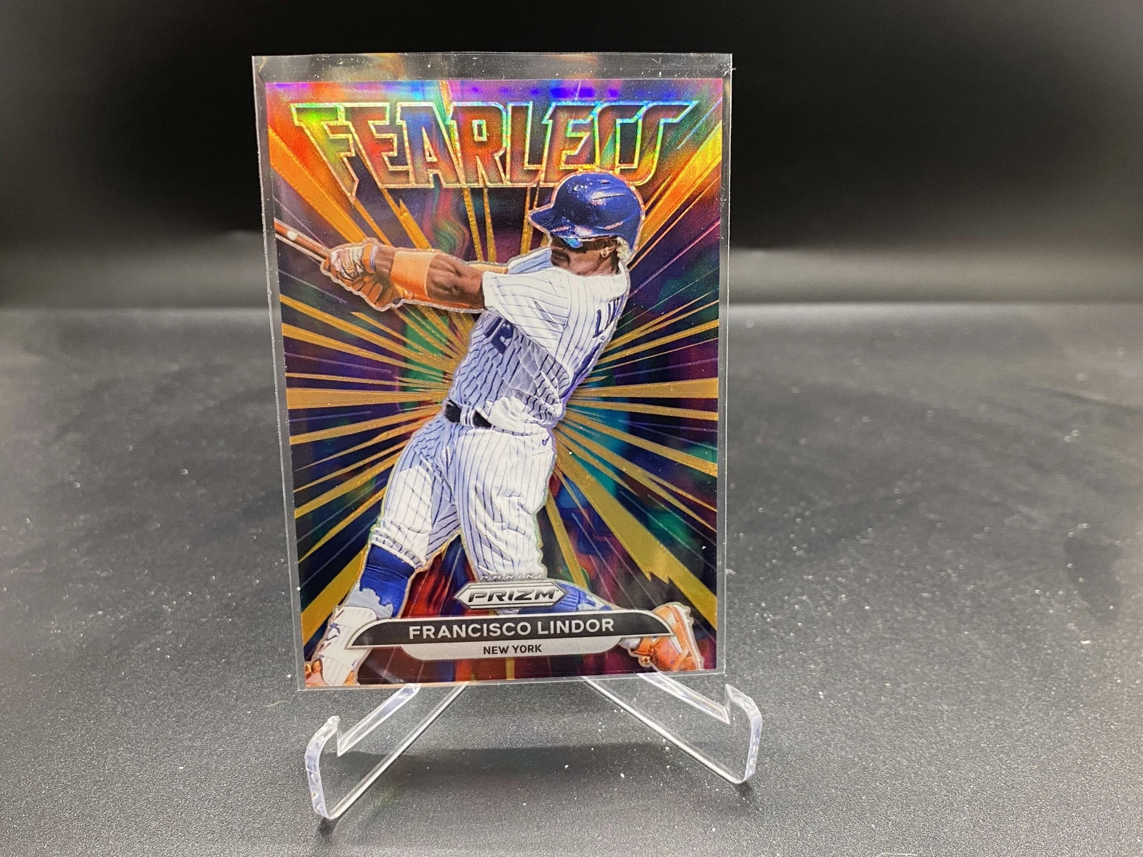 Francisco Lindor 2022 Prizm Fearless Neon Orange FL-13 /100 Mets