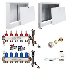 Heating Manifold Complete Set Underfloor Hkv Stainless Steel Cover