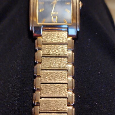 Elgin Men's Watch Diamond Date Quartz Black-Dial Gold Tone New