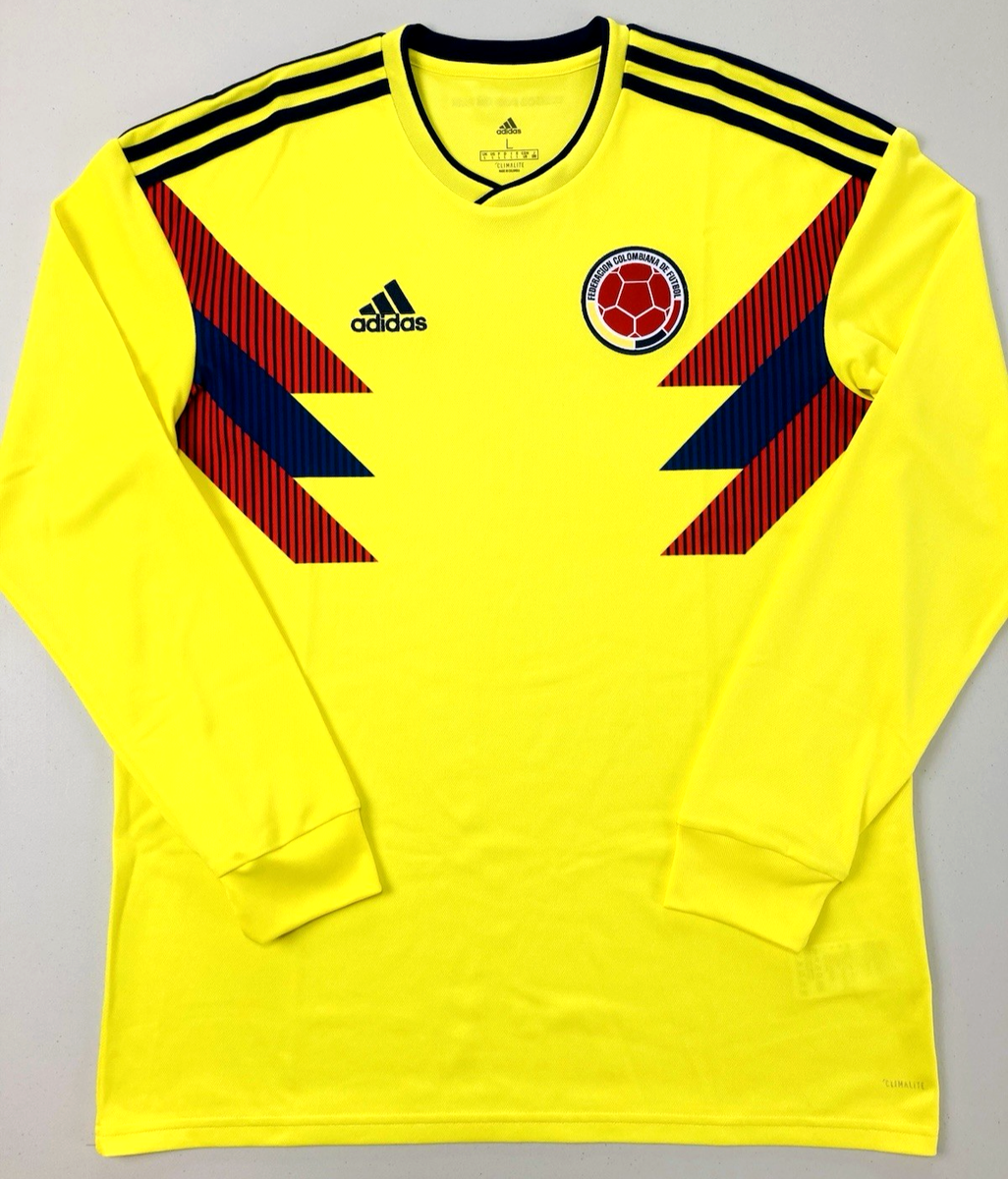 Adidas COLOMBIA 2018/19 L Home L/S Football Shirt Soccer Jersey