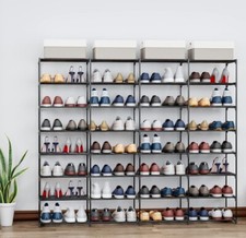 Metal Shoe Rack Large Capacity 4 Rows 8 Tier 56-64 Pairs MISSING 2 SHORT RODS