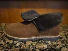 New! Womens BIRKENSTOCK BAKKI SHEARLING CORK FOOTBED ANKLE BOOTS COGNAC BROWN