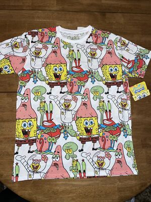 New Nickelodeon Mens Sponge Bob Patrick Gary Sandy Gang TShirt Nickelodeon Large