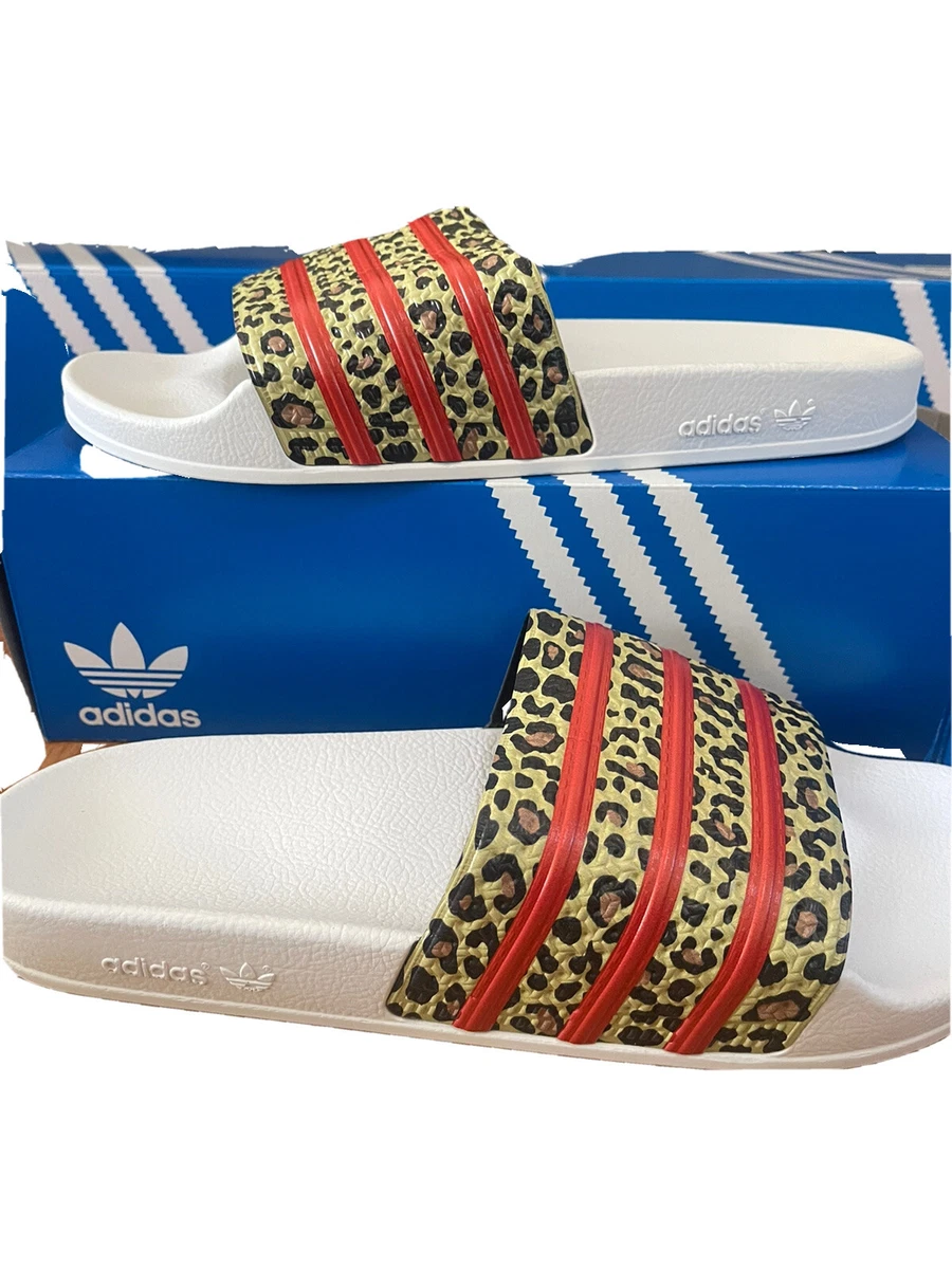 Adidas adilette leopard on sale