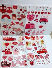Valentine's Day Window Clings - 4 large sheets Gnome Heart Decor Stickers