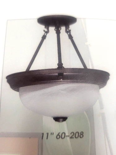 Nuvo Lighting 60-208 2-Light Semi-Flush Dome Ceiling Fixture  11" Old Bronze(or3 - Picture 1 of 3