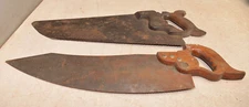 2 antique flooring saw carpenter builder stair woodworking vintage tool lot