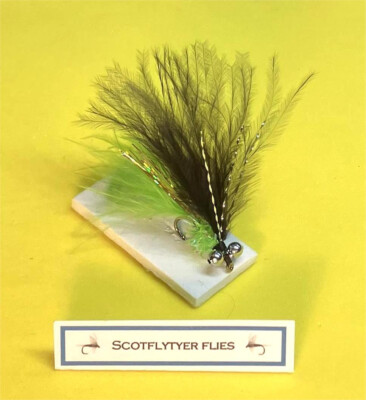4 X Scotflytyer Black and Green Cat's Whisker   Size 10 B830 Kamasan Hooks