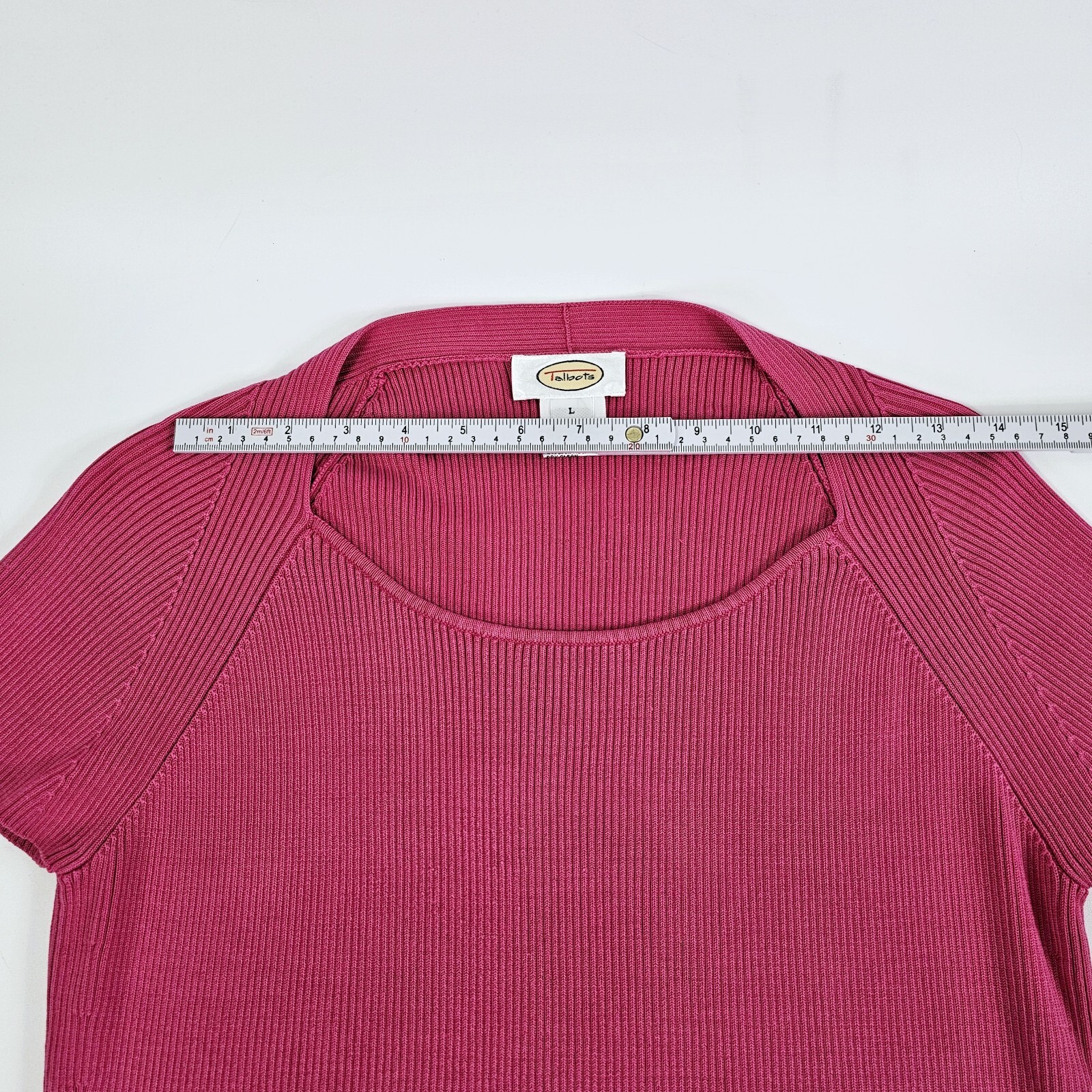 Tabots Size L Women's Hot Pink Silk Blend Short Sleeve Stretch Knit TShirt Top eBay