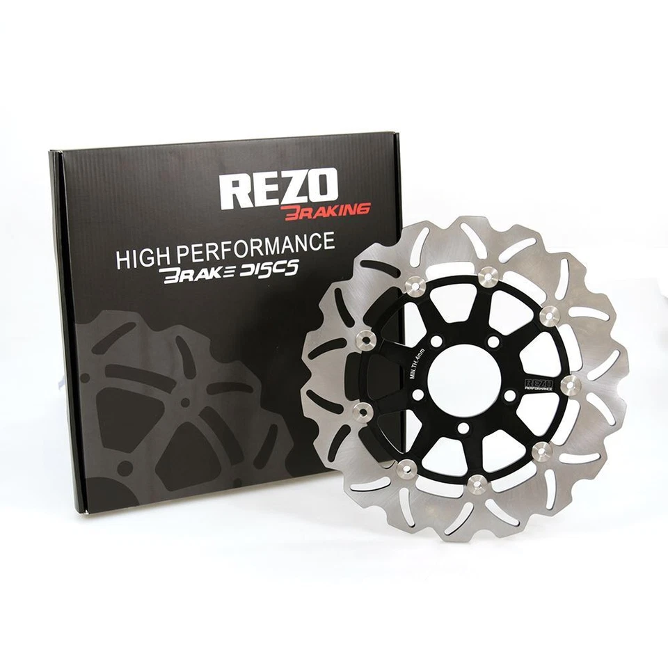 Par de discos de rotor de freno delantero ondulado Rezo para Suzuki DL 650 V-Strom 04-06 Foto 2 de 4