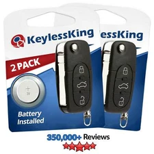 2 New Replacement Keyless Entry Remote Car Flip Key Fob for Audi 4D0837231E