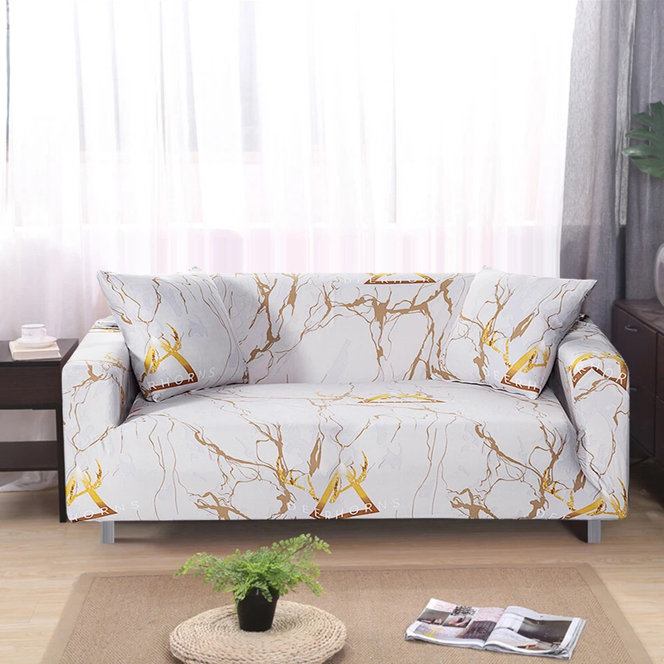 Защитные чехлы с принтом на диван из спандекса эластичные чехлы на диван мебель - Изображение 4 из 4