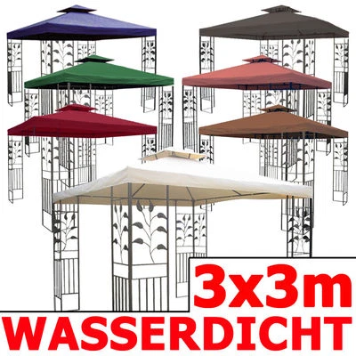 Pavillon WASSERDICHT Toskana Zelt 3x3 m wasserfest Metall Festzelt Dach Garten