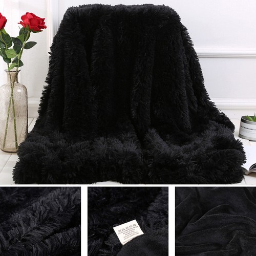 80x120cm Fluffy Shaggy Warm Bed Sofa Bedspread Bedding Sheet Throw Blanket - Picture 8 of 27