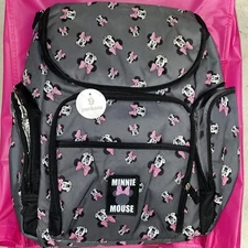 New Disney Minnie Mouse Backpack Baby Diaper Bag Adjustable Stroller Cooler Tote