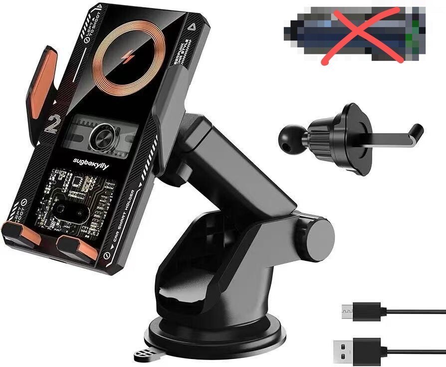Wireless Car Charger Mount, 15W Fast Charging Auto Clamping Car phone holder