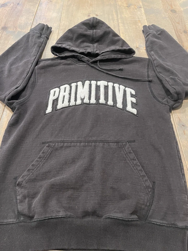 Примитивная мужская толстовка с капюшоном для скейтбординга с длинным рукавом вышитый логотип средний размер - Изображение 2 из 4