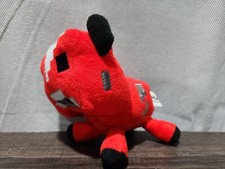 Minecraft Baby Mooshroom Red Black Cow 6" Plush Embroidered Eyes Mojang 2013