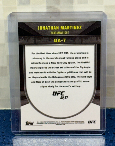 2024 Topps UFC NYC Jonathan Martinez #GA-7 Grafitti Insert - Picture 2 of 2