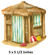 Beach Hut Wall Decal Sand Dunes Vinyl Sticker Ocean Life Decor Peel  Stick Art