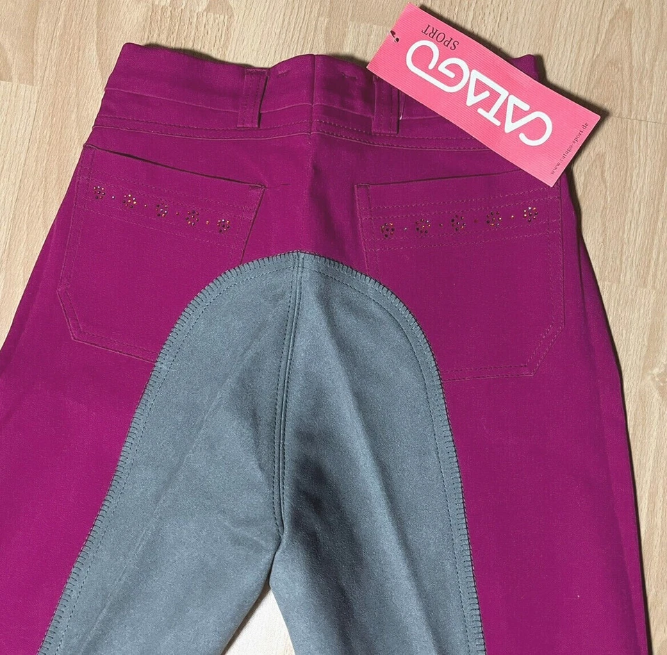 Damen Reithose CATAGO Vollbesatz pink grau 4-pockets  38 36 Strass NEU %% UVP80€ - Bild 2 von 4