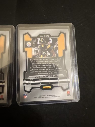2023 NFL Prizm Joey Porter Jr Rc Lot Red Sparkle And Silver - Picture 6 of 6