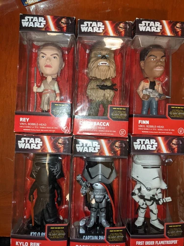 Lot of 6 Star Wars The Force Awakens Funko Bobbleheads