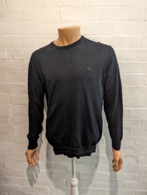 Mens Christian Berg Black Sweater Pullover Medium Pima Cotton Top