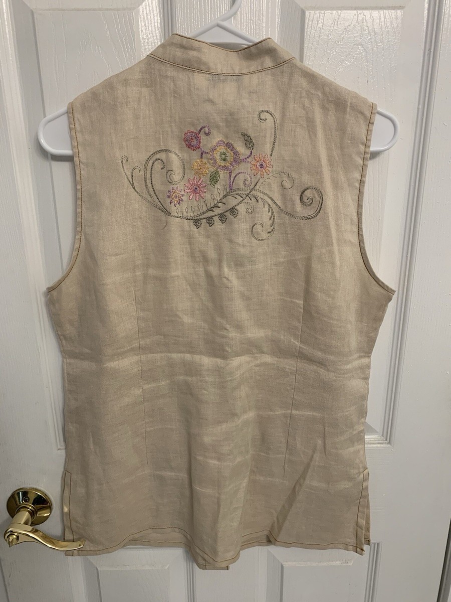 トップス 80s 90s SUSAN BRISTOL linen design vest トップス 80s 90s SUSAN BRISTOL linen design vest 80s-90s