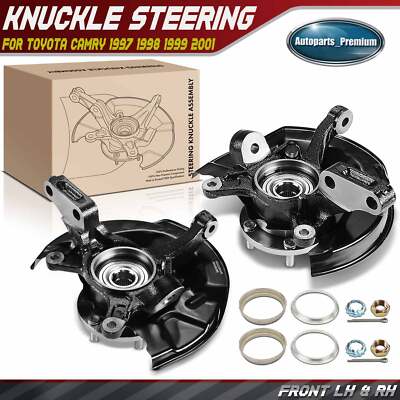 2xFront L&R Steering Knuckle & Wheel Hub Bearing Assembly for Toyota Camry 97-01