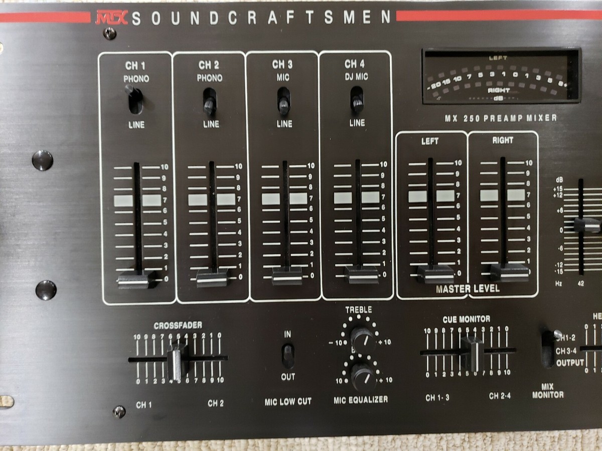 Mixer MTX Soundcraftsmen MX 250, Mint, 2 Phono, 4 Line, 2 Mic, & 2