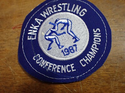 ENKA WRESTLING 1987 CONFERANCE  HIGH SCHOOL VARSITY SPORTS LETTER PATCH bxFf#9