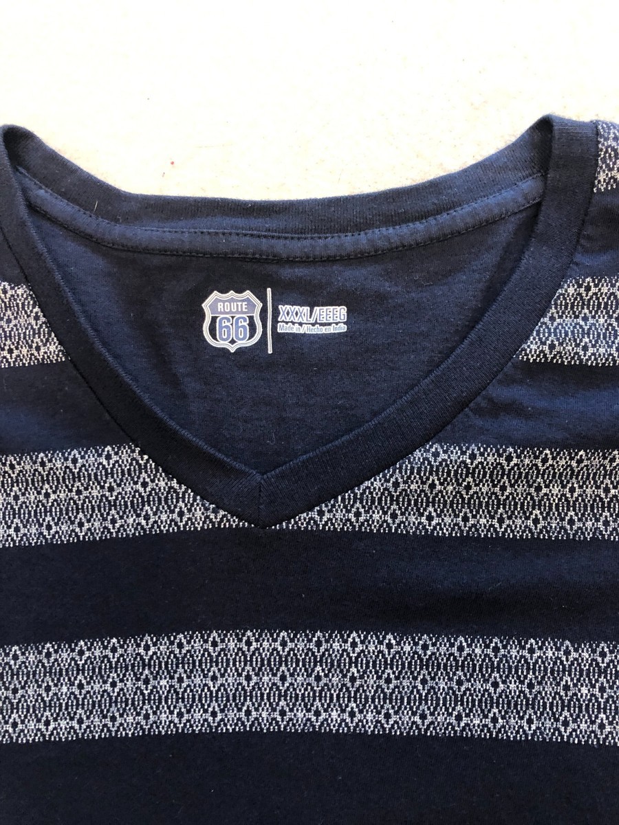 Route 66 Shirt Men's 3XL Navy Blue Front Print Casual Tee | eBay