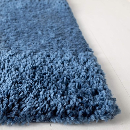 August Shag Runner Rug - 2'3" x 12' Navy Non-Shedding Beauty for High Traffic - Picture 6 of 10