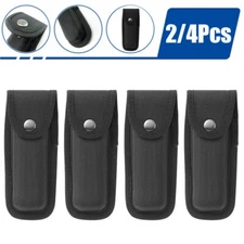 2/4 Pcs Black Portable Hard Boxed Nylon Belt Sheath For Folding Knife US New