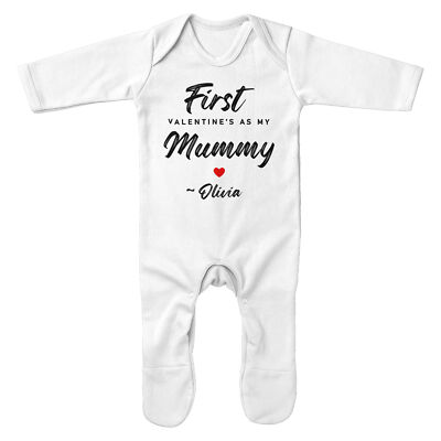 Personalisierter Strampler erster Valentinstag als meine Mama Babytag individueller Name Va...